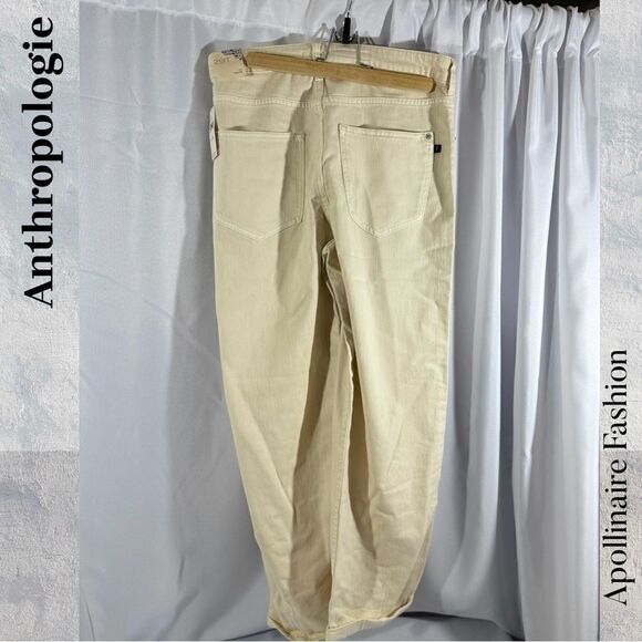 ANTHROPOLOGIE BY PILCRO DENIM JEANS IN IVORY SIZE 29T NWT - Picture 5 of 5